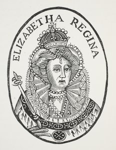 Elizabeth Regina, ilustracja z książki Rozdział XVIII, autorstwa Johna Ashtona, wyd. 1882 autorstwa English School