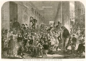 Angażowanie dzieci do bożonarodzeniowej pantomimy w Drury Lane Theatre w Londynie autorstwa English School