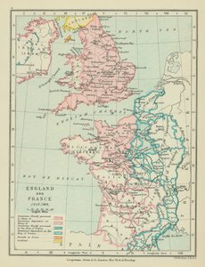 Anglia i Francja (kolorowa litografia) autorstwa English School