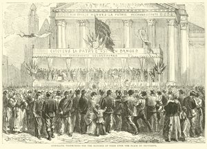 Zapisywanie ochotników do obrony Paryża na Place du Pantheon, październik 1870 autorstwa English School