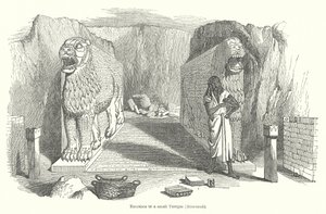 Wejście do małej świątyni (Nimroud) (grawerunek) autorstwa English School