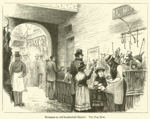 Wejście na stary targ Leadenhall, The Dog Row (grawerunek) autorstwa English School