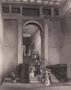 Wejście do National Gallery, Londyn (grafika) autorstwa English School