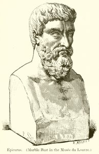 Epikur. (Marmurowe popiersie w Musee du Louvre) (rycina) autorstwa English School