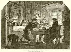 Erasmus i Sir Thomas More autorstwa English School