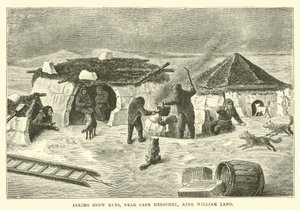 Eskimoskie chaty śnieżne, niedaleko Cape Herschel, King William Land autorstwa English School