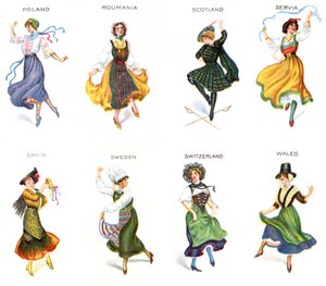 European Dancers, karty na papierosy, 1915 (patrz także 473602) autorstwa English School