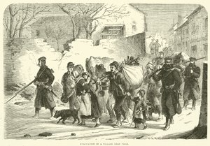 Ewakuacja wsi pod Paryżem, grudzień 1870 autorstwa English School