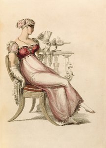 Suknia wieczorowa lub suknia balowa, modny talerz z Ackermanns Repository of Arts autorstwa English School
