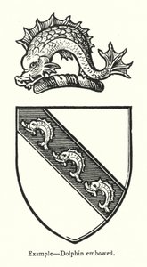 Przykład, embowed delfin (grawerowanie) autorstwa English School