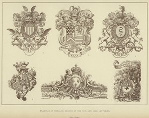 Przykłady wzorów heraldycznych XVII i XVIII wieku (lito) autorstwa English School