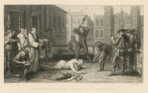 Egzekucja króla Karola I w Whitehall autorstwa English School