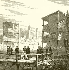 Egzekucja Lorda Derwentwatera na wzgórzu Tower Hill, 1716 autorstwa English School