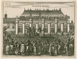 Egzekucja króla Karola I w Whitehall autorstwa English School