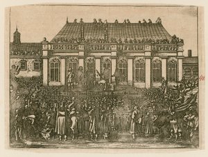 Egzekucja króla Karola I w Whitehall autorstwa English School
