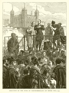 Egzekucja księcia Northumberland na Tower Hill, 1553 autorstwa English School