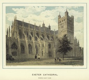 Katedra w Exeter, widok na północny wschód autorstwa English School