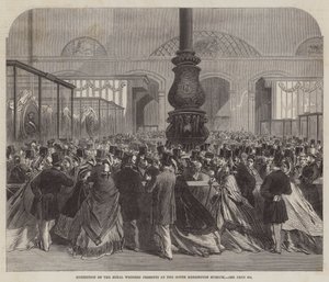 Wystawa Królewskich Prezentów Ślubnych w South Kensington Museum (grawerowanie) autorstwa English School