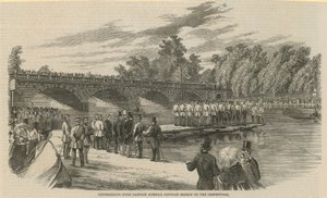 Eksperymenty z mostem pontonowym Kapitana Fowkesa na Serpentine, Hyde Park autorstwa English School