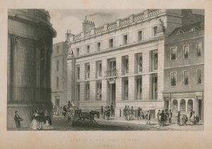 Zewnętrzna część londyńskiego i Westminster Bank autorstwa English School