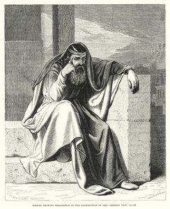 Ezechiel pokazuje rezygnację z dyspensacji Bożej, Ezechiel XXIV autorstwa English School