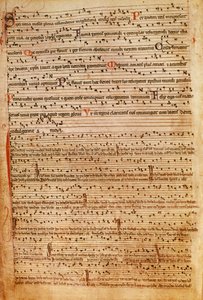 F.154v Średniowieczna notacja muzyczna (lito) autorstwa English School