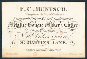 F C Hentsch, chirurdzy srebrny i stalowy instrument autorstwa English School