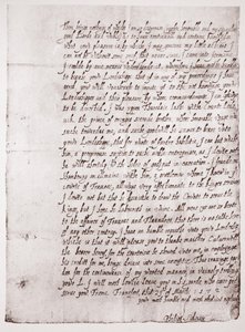 Faksymile pisma Philipa Sidneya w wieku 18 lat, 23 marca 1572 r. autorstwa English School