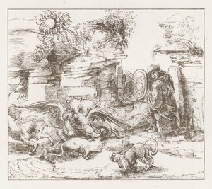 Faksymile studium Leonarda da Vinci (grafika) autorstwa English School