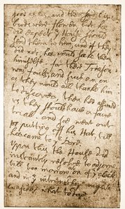 Faksymile strony notatek Sir Ralpha Verneya o Długim Parlamencie z Memoirs of the Verney Family (zdjęcie w sepii) autorstwa English School