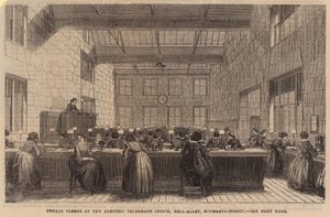 Urzędniczki w biurze Electric Telegraph, Bell Alley, Moorgate Street autorstwa English School