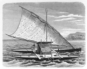 Fidżyjskie podwójne canoe, z 