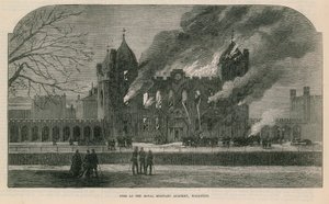 Pożar w Królewskiej Akademii Wojskowej w Woolwich autorstwa English School