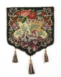 Panel przeciwpożarowy, ok. 1850 (berliński panel płócienny z wełny z koralikami i jedwabnym podkładem) autorstwa English School