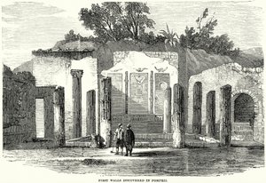 Pierwsze mury odkryte w Pompejach (rycina) autorstwa English School