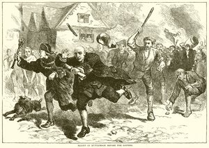 Ucieczka Hutchinsona przed buntownikami autorstwa English School