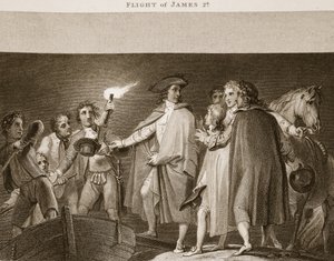 Lot Jakuba 2nd, ilustracja z David Hume The History of England, wyd. R. Bowyer, Londyn, 1812 r. autorstwa English School