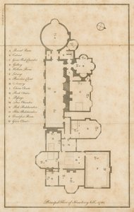 Plan piętra głównego, Strawberry Hill, Londyn autorstwa English School