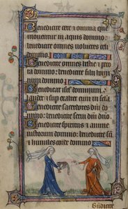 Folio 75v Ilustracja z „Godzin Taymouth” (welin) autorstwa English School