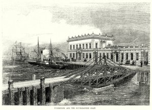 Folkestone i południowo-wschodnie wybrzeże (grawerowanie) autorstwa English School
