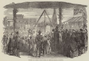 Założenie żeńskiej szkoły hinduskiej w Cornwallis-Square w Kalkucie (rytowanie) autorstwa English School