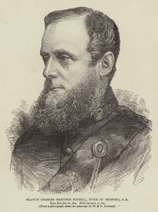 Francis Charles Hastings Russell, książę Bedford, KG (Grawerowanie) autorstwa English School