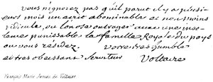 Francois Marie Arouet autorstwa Voltaire autorstwa English School