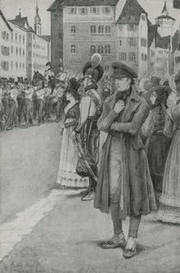 Franz Schubert słucha jego muzyki autorstwa English School