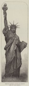 Francuska Kolosalna Statua Wolności dla portu w Nowym Jorku (rycina) autorstwa English School
