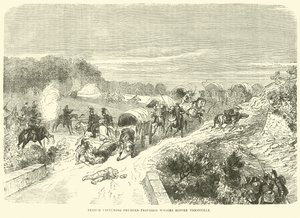 Francuzi zdobywają pruskie wagony prowiantowe przed Thionville, wrzesień 1870 autorstwa English School