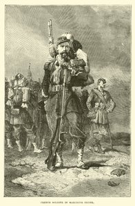 Francuski żołnierz w szyku marszu autorstwa English School