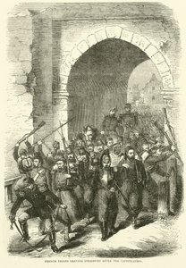 Wojska francuskie opuszczające Strasburg po kapitulacji, wrzesień 1870 autorstwa English School