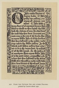 Z Piętnastu Oes i innych modlitw wydrukowanych przez Caxtona około 1491 r. (lito) autorstwa English School