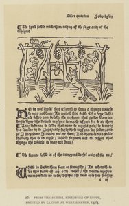 Z Subtyl Historyes of Esope, wydrukowanej przez Caxton w Westminster autorstwa English School